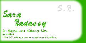 sara nadassy business card